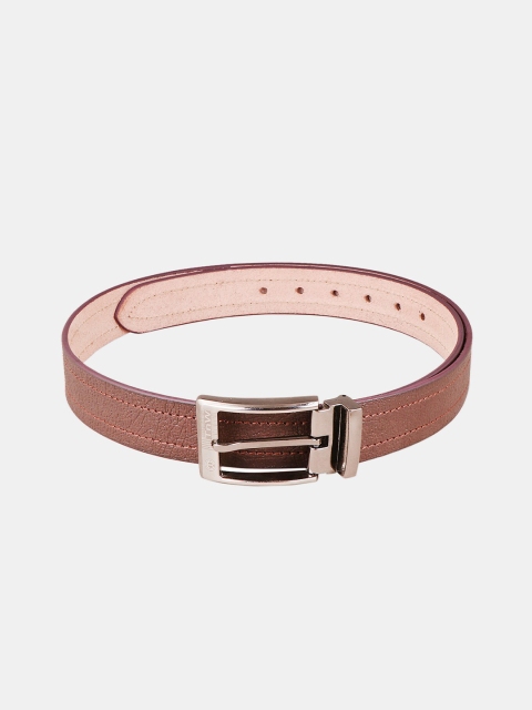 

TnW Men Brown Textured Leather Belt