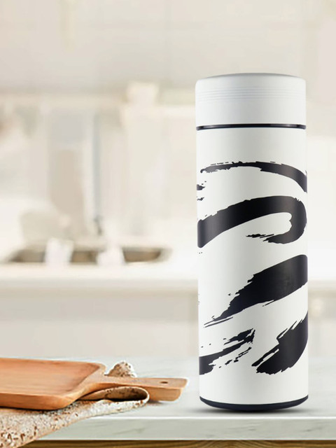 

iSWEVEN White Stainless Steel Double Wall Vacuum Insulated Leak Proof Sports Bottle 350ml