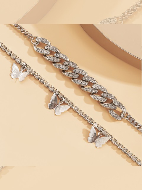 

YoungWildFree Gold Silver Plated Oxidised Anklet
