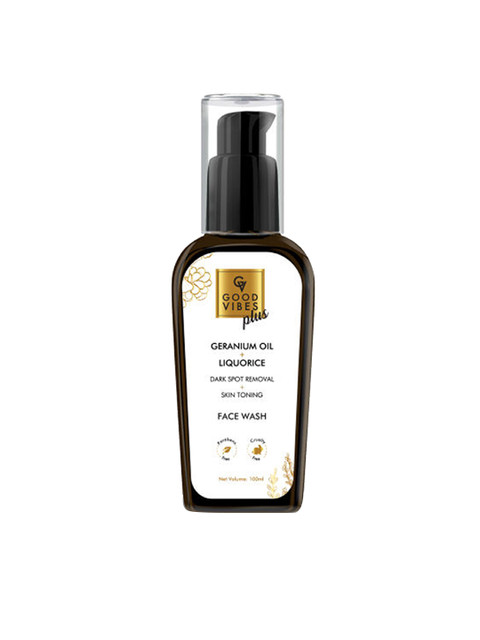 

Good Vibes Plus Geranium & Liquorice Dark Spot Removal Skin Toning Face Wash - 100 ml, Transparent