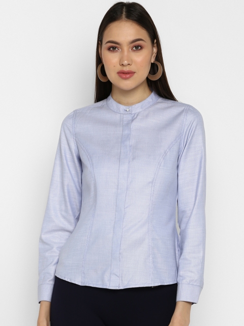 

FOSH Women Blue Casual Shirt