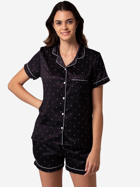 

Bellofox Women Black & White Printed Night Suit