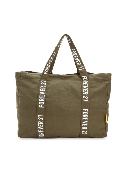 

FOREVER 21 Green Oversized Shopper Tote Bag
