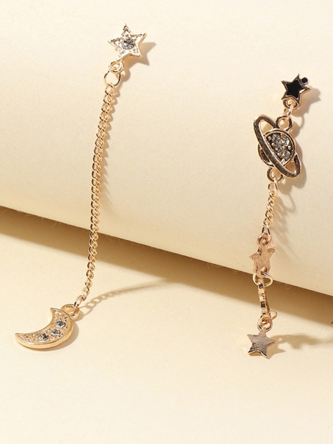 

YoungWildFree Gold-Toned Contemporary Drop Earrings