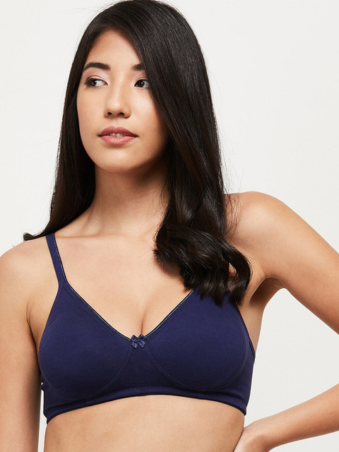 

max Navy Blue Solid Everyday Medium Coverage Bra SP21SSB04NAVY