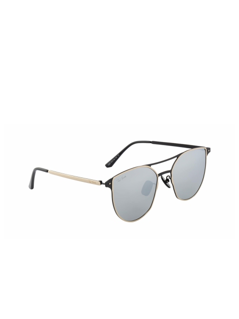 

Ted Smith Unisex Grey Lens & Gold-Toned Aviator Sunglasses - TS-NP1055_SIL, Silver