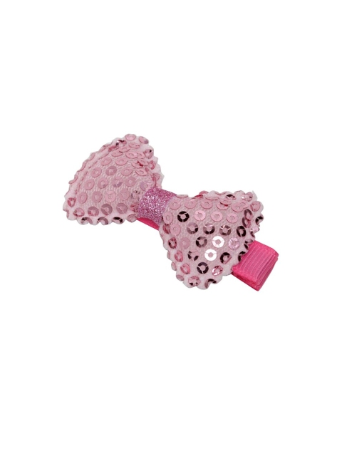 

Stoln Girls Pink Sequinned Bow-Shaped Alligator Hair Clip
