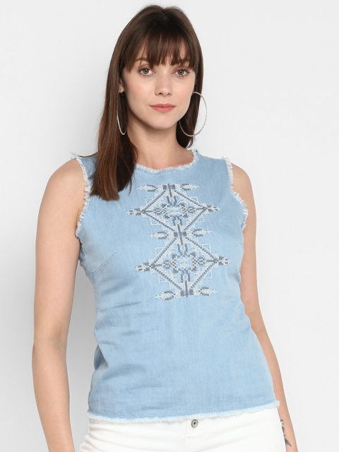 

FOSH Blue Denim Regular Top