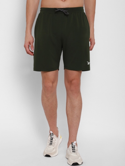 

cape canary Men Olive-Green Solid Sports Shorts