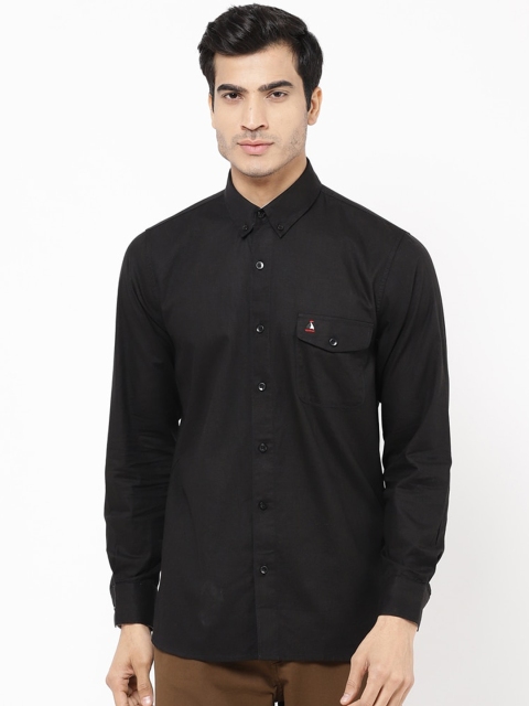 

STROP Men Black Solid Casual Shirt