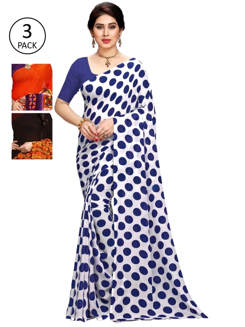 

KALINI Multicoloured Pack of 3 Printed Saree, Multi