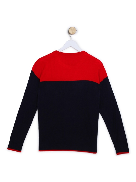 

Allen Solly Junior Boys Black & Red Colourblocked Pullover