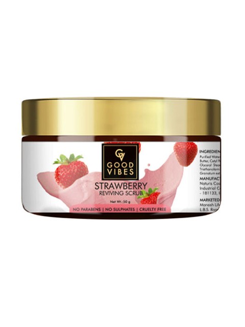 

Good Vibes Strawberry Reviving Face Scrub - 50 g, Transparent