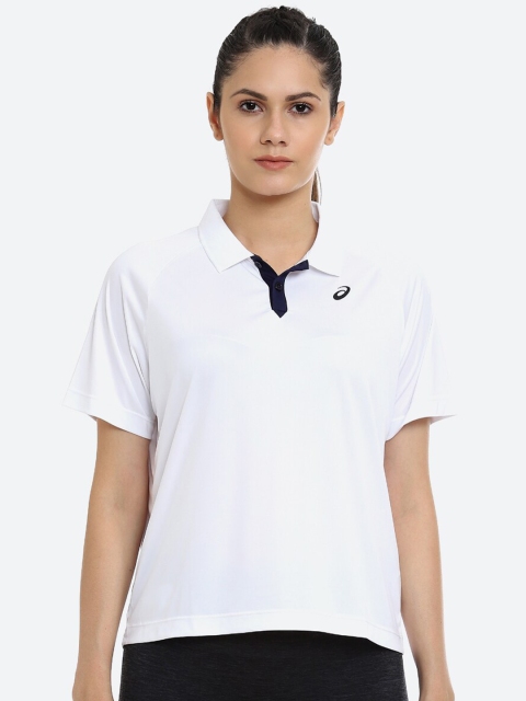 

ASICS Court W Polo Women White Polo Collar T-shirt
