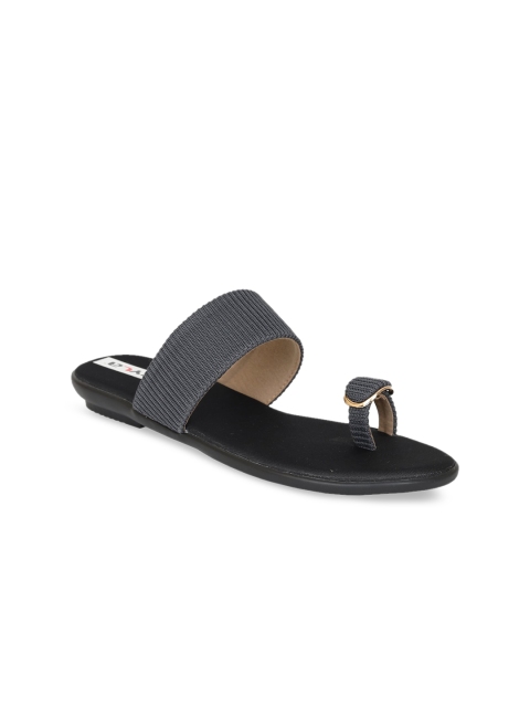 

Zyla Women Grey Striped Open Toe Flats
