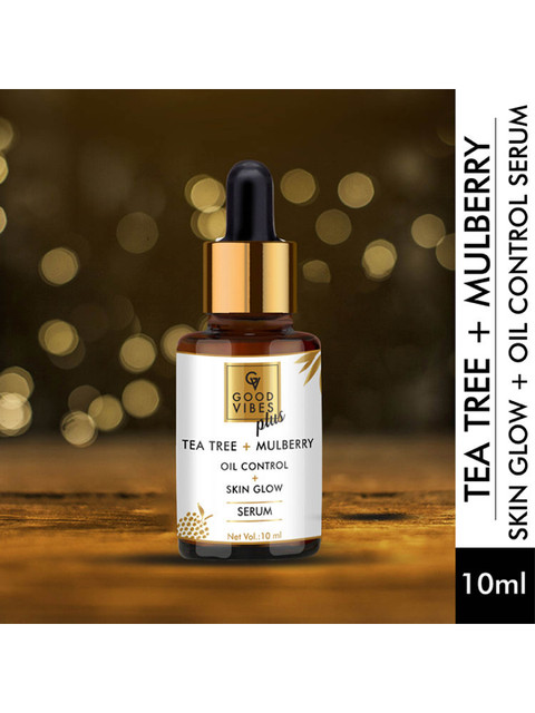

Good Vibes Skin Glow, Oil Control Serum With Tea Tree + Mulberry (10 ml), Transparent