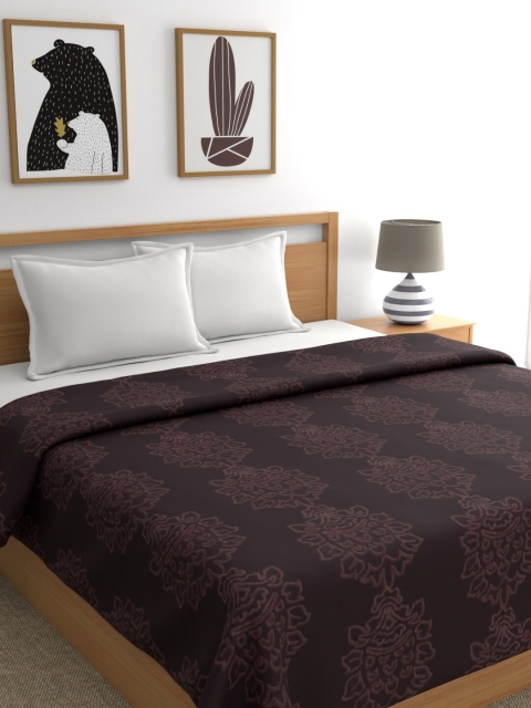 

Raymond Home Coffee Brown Floral Mild Winter 400 GSM Double Bed Blanket