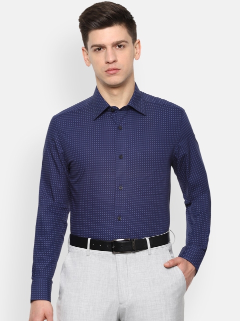 

Louis Philippe Men Blue Micro Ditsy Printed Pure Cotton Casual Shirt