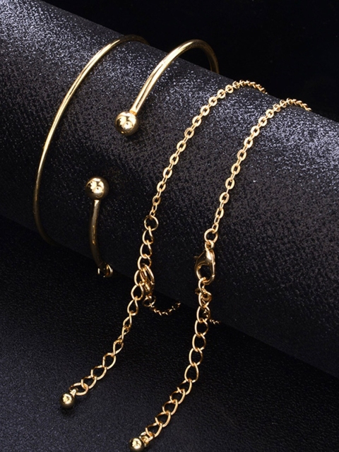 

YoungWildFree Women 4 Gold-Toned & White Brass Gold-Plated Cuff Bracelet