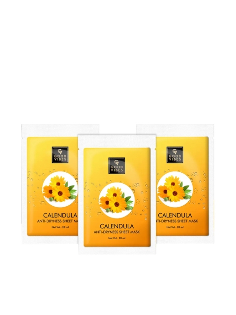 Good Vibes Set Of 3 Calendula Anti-Dryness Sheet Mask 20 ml, Na
