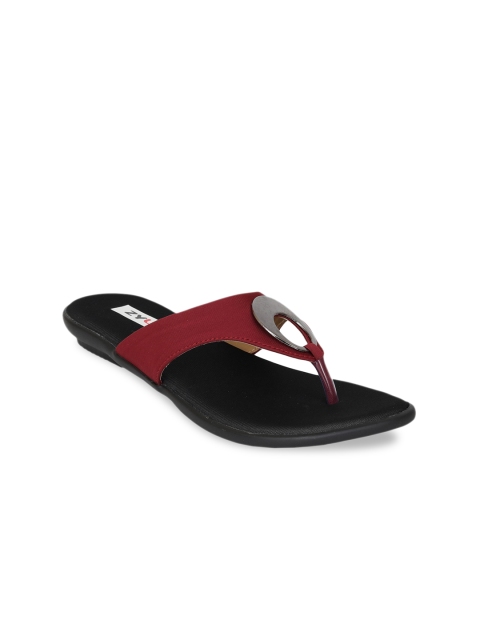 

Zyla Women Maroon Color T-Strap Flats