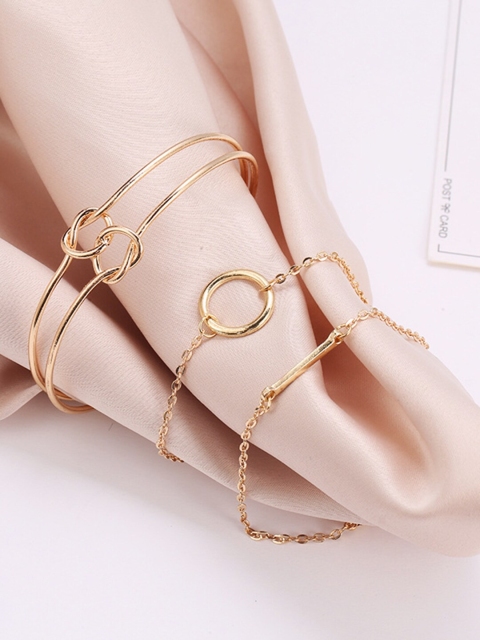 

YoungWildFree Women 3 Brass Gold-Plated Charm Bracelet