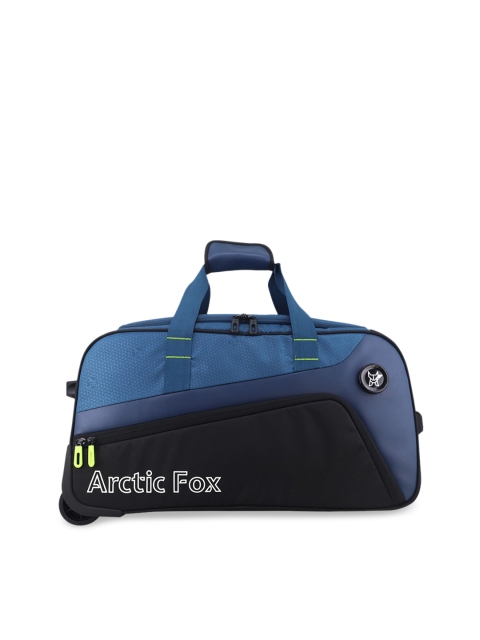 

Arctic Fox Blue & Black Printed Soft-Sided Medium Duffel Trolley Bag