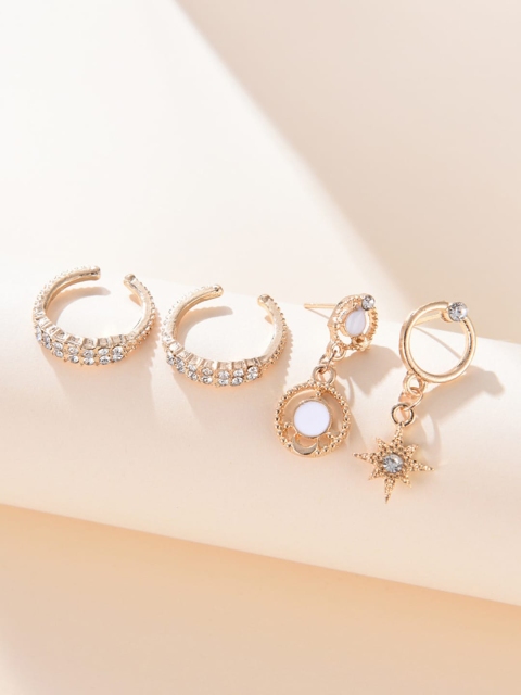 

YoungWildFree Gold-Toned Contemporary Hoop Earrings
