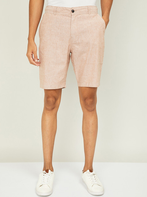 

Bossini Men Beige Mid-Rise Textured Regular Shorts