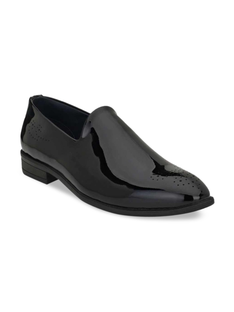 

Rodolfo Darrell Men Black Solid Leather Formal Slip-Ons