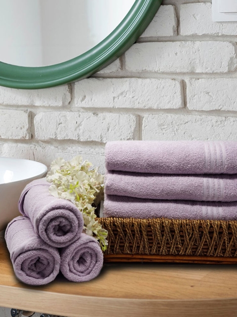 

Trident Set Of 6 Lavender Anti Microbial Tri-Safe 380 GSM Pure Cotton Towels