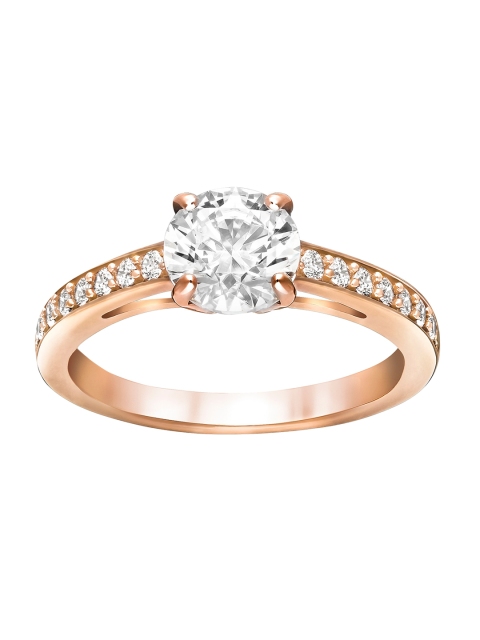 

SWAROVSKI Round Pave White Rose Gold-Plated Attract Ring
