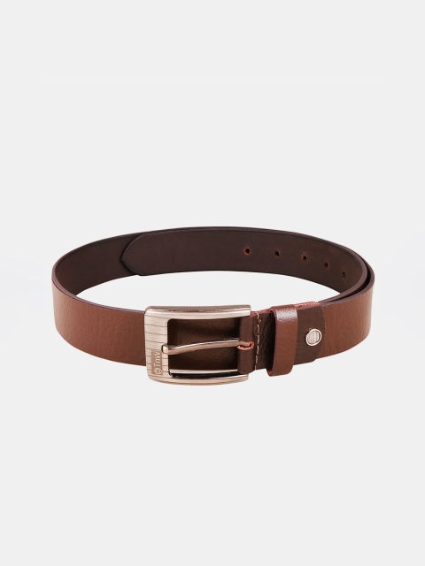 

TnW Men Brown Textured Leather Belt