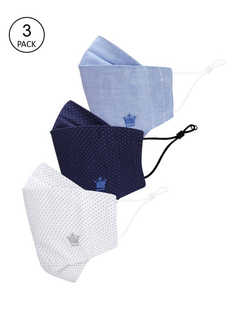 

Louis Philippe Men Pack Of 3 Assorted 3-Ply Reusable Cotton Protective Outdoor Masks
