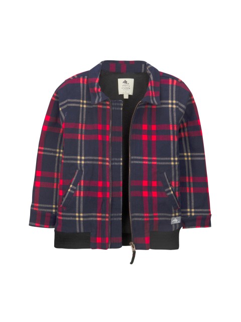 

Cherry Crumble Kids Red Checked Windcheater Bomber Jacket