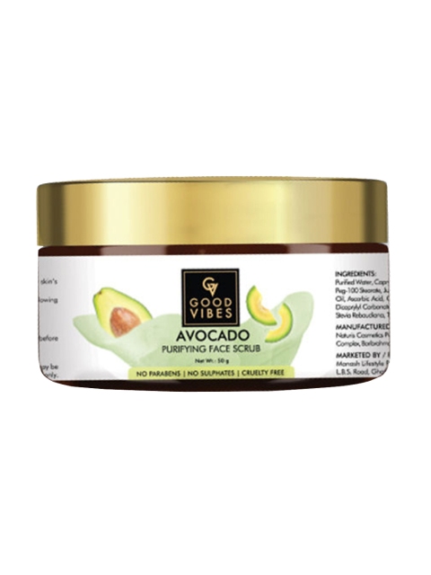 

Good Vibes 50gm Avocado Purifying Face Scrub, Transparent