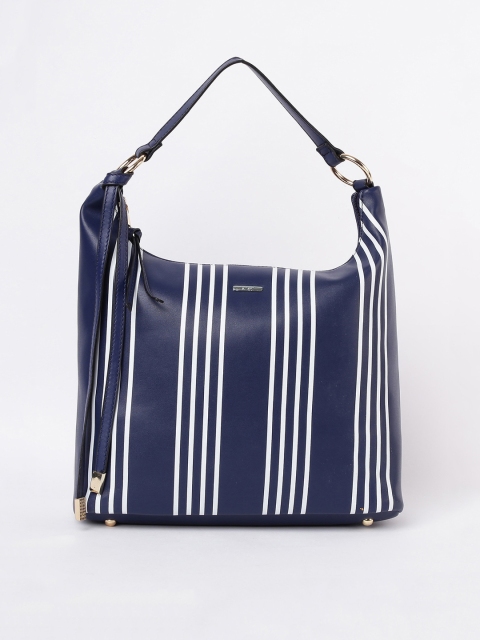 

Ginger by Lifestyle Navy Blue Striped Structured Hobo Bag