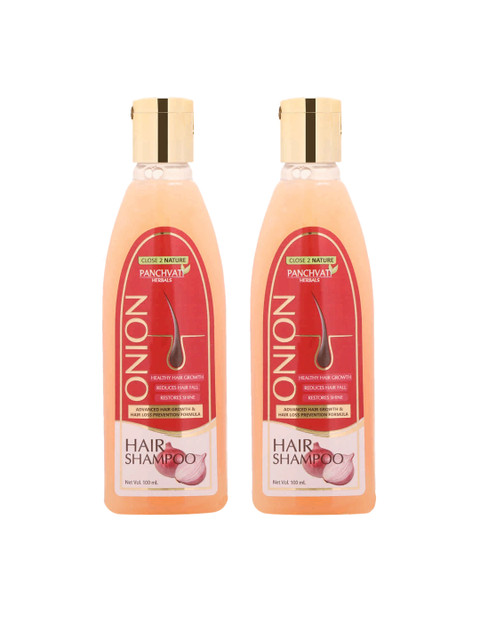 

PANCHVATI Pack Of 2 HERBALS ONION SHAMPOO 100ml Each, Red