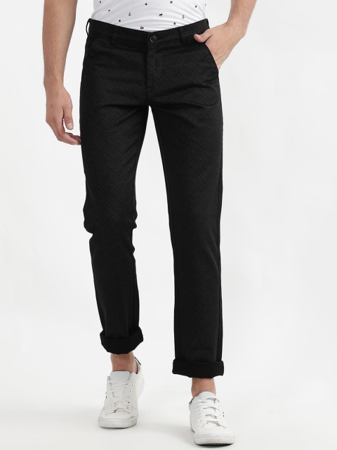 V2 Value & Variety Men Black Checked Trousers