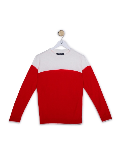 

Allen Solly Junior Boys Red & White Colourblocked Pullover