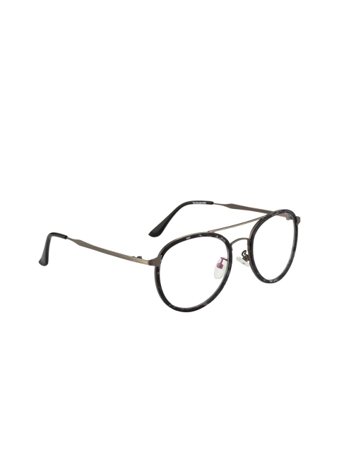 

Ted Smith Unisex Grey & Black Full Rim Aviator Frames