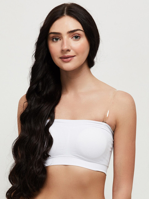 

max White Solid Bandeau Full Coverage Bra SU21TB01WHITE