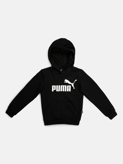 

Puma Boys Black & White Pure Cotton Printed Hooded Sweatshirt