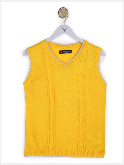 

Allen Solly Junior Boys Yellow Cable Knit Pullover