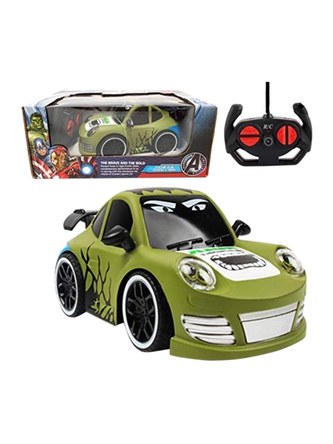 Wembley Toys Kids Green & Black Remote Control Car led High Speed Avengers Toy Racing Car