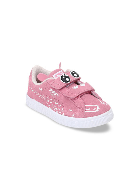 

Puma Unisex Kids Pink Colourblocked Suede Sneakers