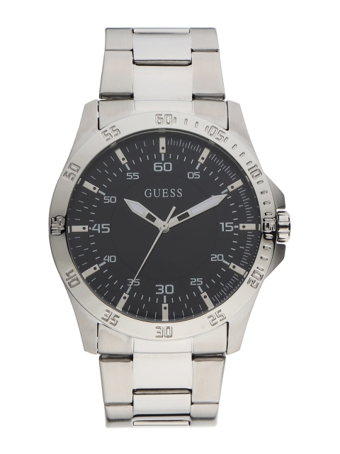 

GUESS Men Black Dial & Silver Toned Bracelet Style Straps Analogue Watch GW0207G1-Silver