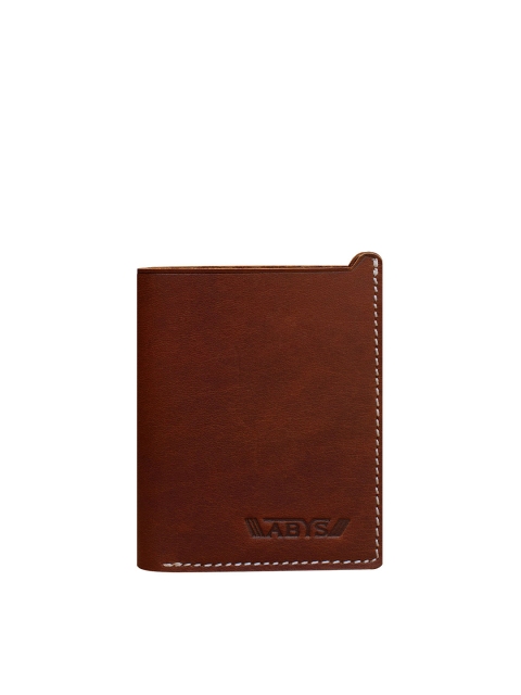 

ABYS Men Brown Textured Leather Money Clip