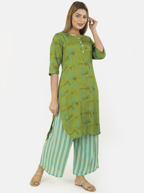 

NEUDIS Women Green Printed Kurta