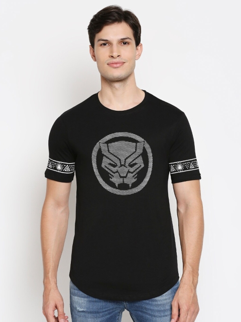 

The Souled Store Unisex Black White Printed Slim Fit Pure Cotton T-shirt
